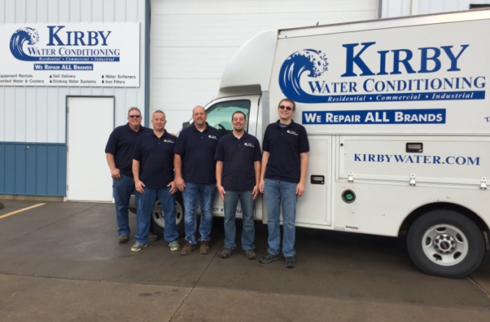 Kirby Water team next to a delivery vehicle